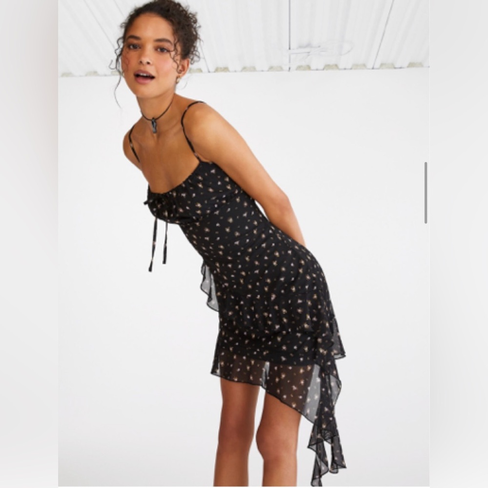Aeropostale Floral Butterfly Square-neck Asymmetrical Bodycon